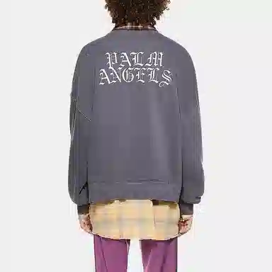 Palm Angels Burning Head Crewneck Sweatshirt Grey