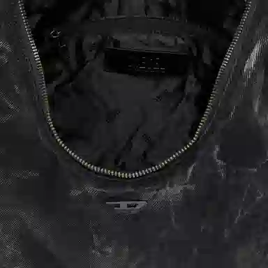 DIESEL Rave Adjustable Strap Cotton Shoulder Bag Black