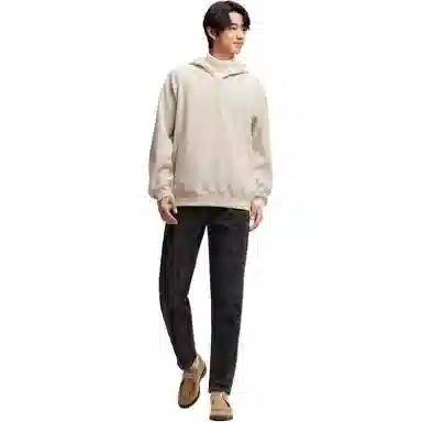 森马 梅花系列 纯色百搭肌理感加绒连帽长袖针织衫 男款