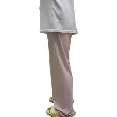 欧迪芬 小个子顺滑垂感直筒裤子冰丝裤薄款弹力裤子女士高腰宽松舒适百搭时尚轻薄透气防蚊韩版夏季防晒速干运动裤减龄慵懒风休闲裤 女款