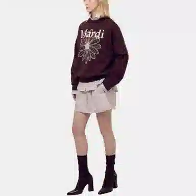 MARDI MERCREDI FW25 SWEATSHIRT FLOWERMARDI_BROWN PALEPINK