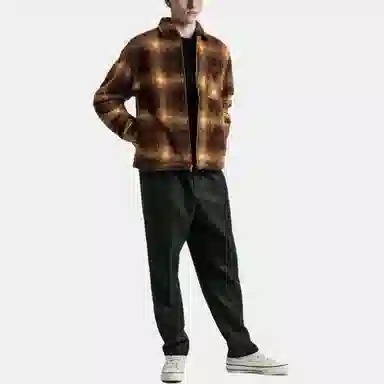 Stussy Shadow Plaid Sherpa Zip Shirt