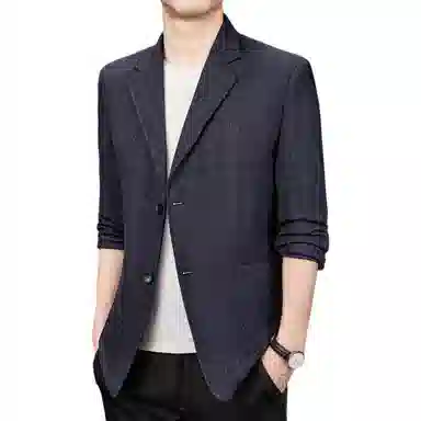 老爷车 男装春秋季格子拼色经典时尚奢华立体设计商务外套西装 男款