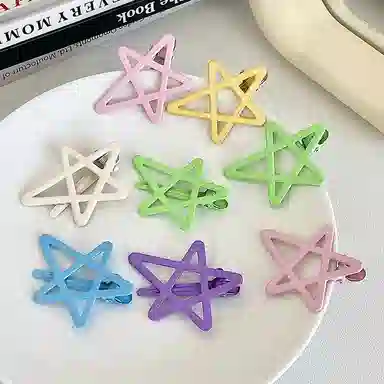 水中玉 彩色多巴胺可爱发卡高级感洋气刘海侧边一字夹 合金 发夹 女款