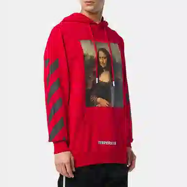 OFF-WHITE Mona Lisa Hoodie Red