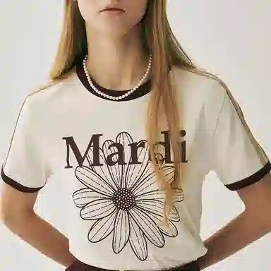 Mardi Mercredi Linger T-Shirt Cream Burgundy