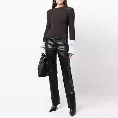 Alexander Wang SS23 Ribbed Pullover Brown