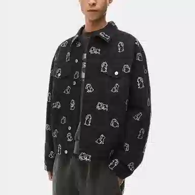 Alexander Wang Crystal Rabbit Denim Jacket Black