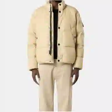 Stone Island Long Sleeve Zipper Pocket Down Jacket Desert