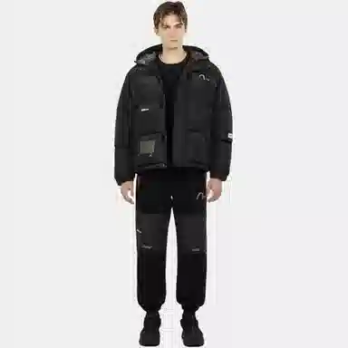 EVISU Hooded Down Jacket Black