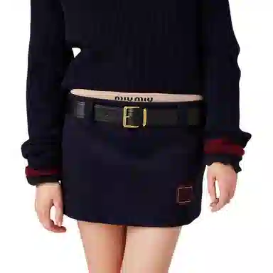 Miu Miu Velvet Texture Mini Skirt