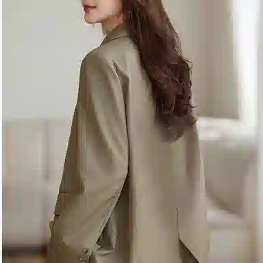 【dme】 纯色宽松西装领长袖外套西装 女款 薄雾紫色