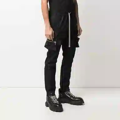 Rick Owens RO High Waist Cargo Pants Black