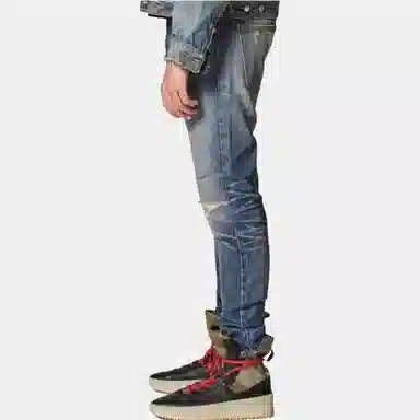 Fear of God Essentials Denim Jeans Distressed Indigo FW20