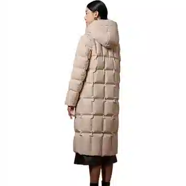 坦博尔 长款连帽商务保暖羽绒服 女款