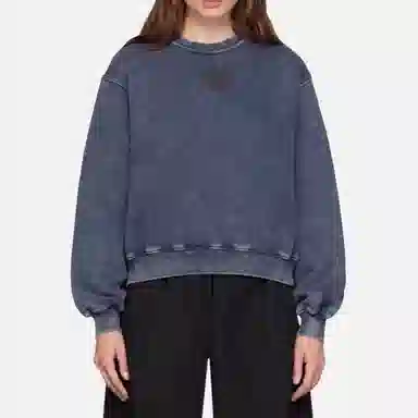 Alexander Wang Logo Crewneck Sweatshirt Navy