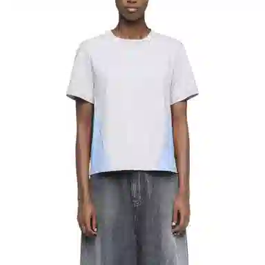 JW Anderson FW24 Crewneck Embroidered Crop Tee Light Grey