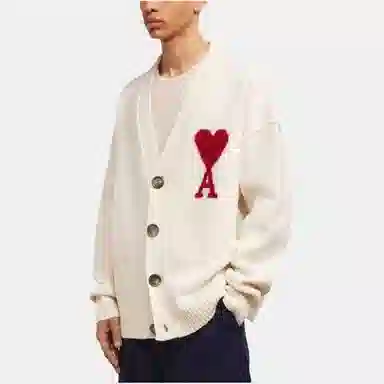 AMIPARIS V-Neck Cardigan White