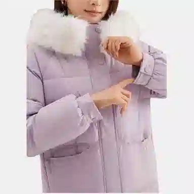 爱依服 时尚休闲连帽长袖羽绒服 女款