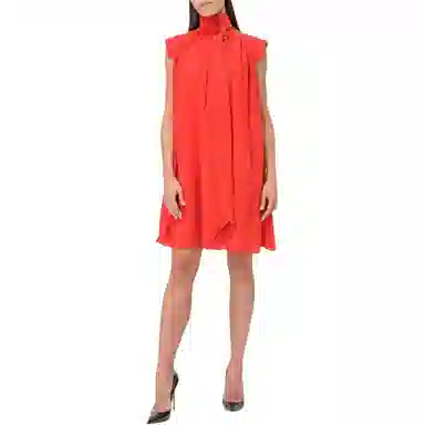 纪梵希 纯色系带迷你无袖连衣裙 女款