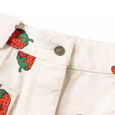 GUCCI Strawberry Print Cotton Twill Short