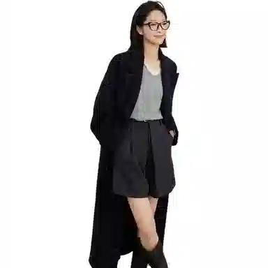 美洋 全羊毛双排扣双面呢大衣 女款