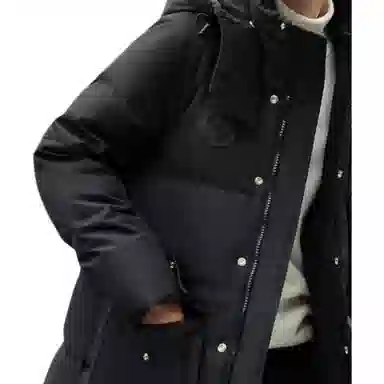 鸭鸭 短款纯色连帽拉链长袖羽绒服 男款