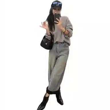 美洋 羊绒羊毛混纺圆领毛衣 女款