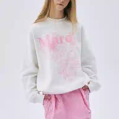 MARDI MERCREDI SS25 SWEATSHIRT TRIPLE FLOWER_WHITE PINK