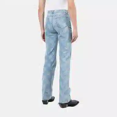 WE11DONE FW21 Paisley Print Jeans Blue