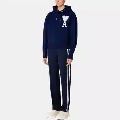 AMIPARIS Logo Pullover Hoodie Blue