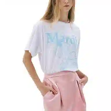 MARDI MERCREDI TSHIRT TRIPLE FLOWER_WHITE SKY SS25T