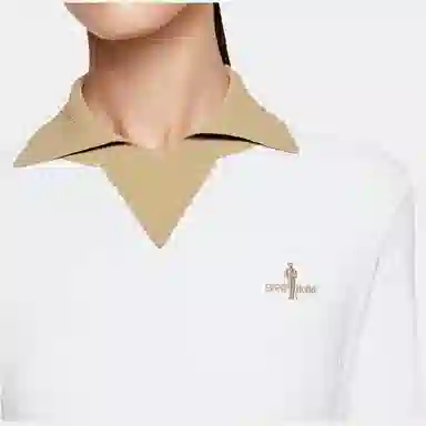 比音勒芬 长袖翻领拼色针织衫 女款