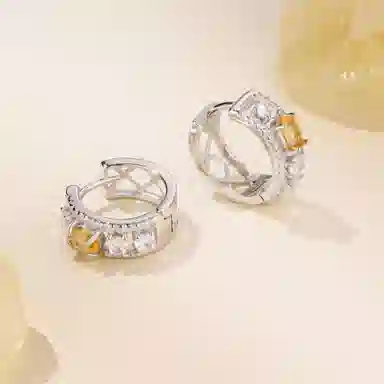 阿黛丽 小众设计 高尚 水晶 玉石耳环 女款