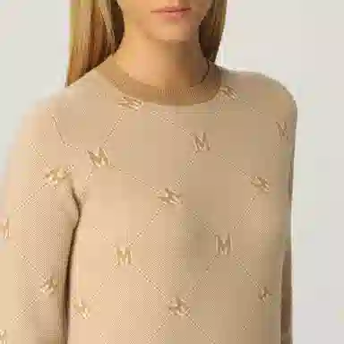 MAX MARA Diamond M Wool Sweater Beige