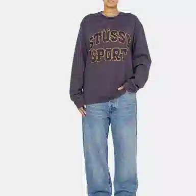 Stussy FW24 2 TONE COTTON MESH CREW logo