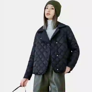 鸭鸭 纯色短款宽松立领长袖羽绒服 女款