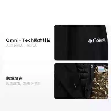 Columbia Detachable Hood Logo Down Jacket