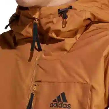 adidas Logo Print Down Jacket Brown