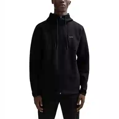 HUGO BOSS Cotton-Blend Zip-Up Hoodie With Hd Logo Print