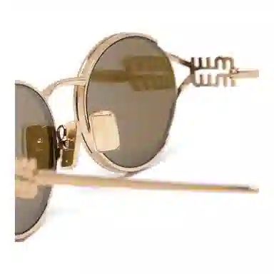 Miu Miu Oval Sunglasses Gold
