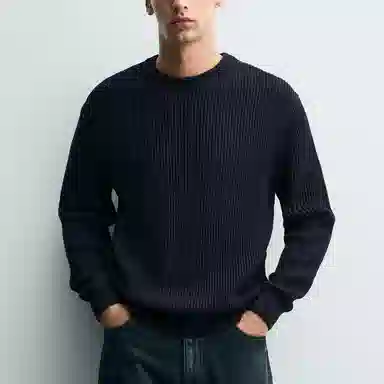 ZARA Ribbed Crewneck Sweater