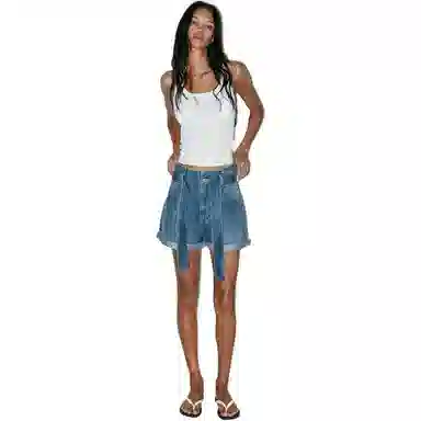 ZARA Paperbag High Waist Denim Shorts