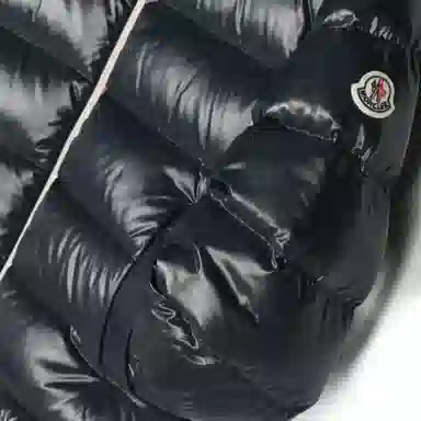 Moncler Colorblock Zip Hoodie Down Jacket Kids Navy Blue