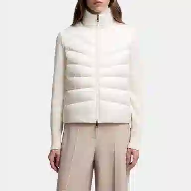 Moncler Padded Wool Cardigan Logo