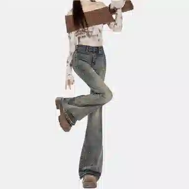 柏黛妃 合身薄款喇叭牛仔裤 女款