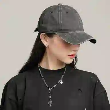 冠辉 做旧弯檐帽遮阳防紫外线 锦纶 鸭舌帽 男女同款情侣款