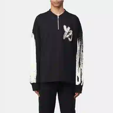Y-3 Logo Half-Zip Sweatshirt Black