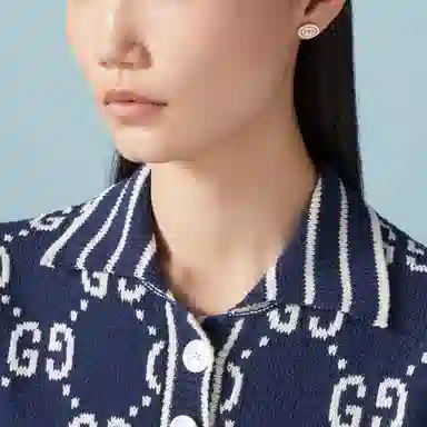 Gucci Interlocking Double G Enamel Earrings Pink