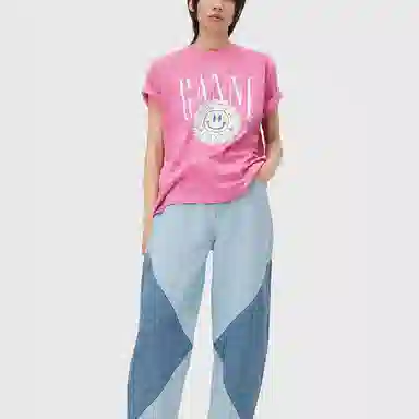 GANNI University of Love T-Shirt Pink